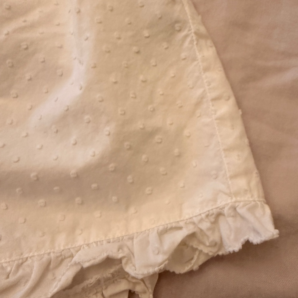 GAP Love (s) White Swiss Dot Ruffle Sleep Shorts - Picture 2 of 5
